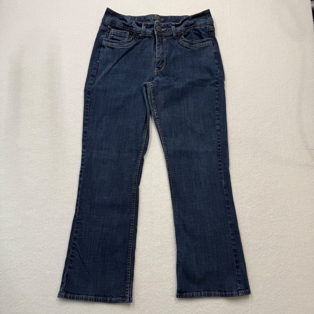 Riders by Lee Bootcut Jeans Women 12P Blue Stretch Denim Mid Rise Dark Wash